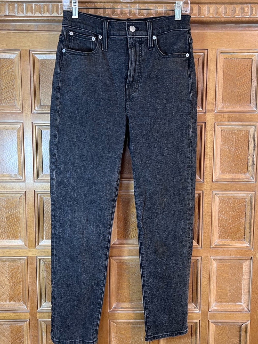 Madewell Perfect Vintage Jeans Womens 28x27 Black High Rise Straight Leg